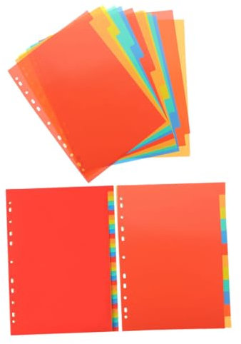 A4 Index Trennblätter 3 Satz aus Pvc mit Beschriftbarer Lasche