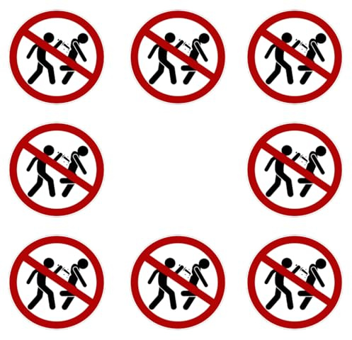 Sammys Shirt Store 8 Stück Einkaufswagen Aufkleber 3cm Durchmesser - Messerverbotszone Hier Wird Nicht gemessert