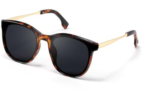 kunchu Sonnenbrille-Damen-Groß-Brillert-Frauen-Retro-Square -Trendy- Klassisch-UV400-Schutz-Ultraleicht-Runde