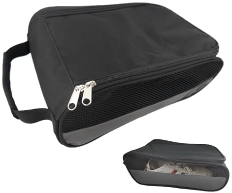 Schuhtasche mit Reißverschluss – Schuhaufbewahrung, Organizer, wasserdicht, belüftet, mit Tragegriff oben, für Golf, Tennis, Fußball, grau, Refer to description, Uni