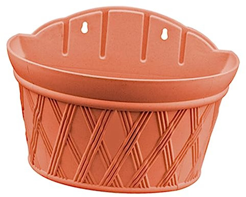 Sosoport Dekorativer -blumenkorb Aus Kunststoff Zum Hängen Pflanztopf Für Pflanzen Rattan-Optik Dunkelrot