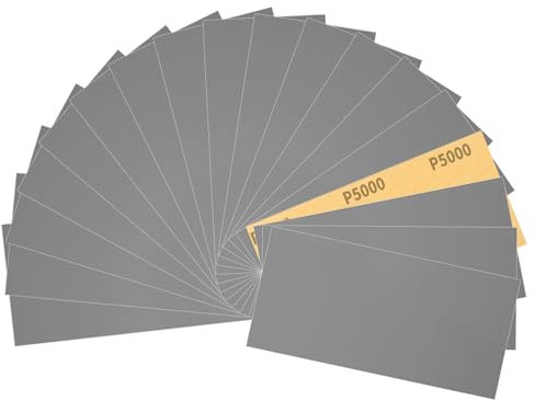 Sruhrak 30 Feuilles Papier de Verre Imperméable 9 x 3,6 pouces Papier Abrasif Grain 5000 pour Polissage Ultra Fin de la Carrosserie, Résine et Plastique