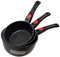 Cflagrant® Lot De 3 Casseroles 16/18/20cm Façon Pierre sans PFOA Couvercles Tous Feux Cuisson sans Matière Grasse Revêtement Greblon C3 ou C3+ Technologie Allemande (Revêtement C3+)