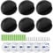 Türstopper Boden, 6 Stk Edelstahl Türstopper Boden Selbstklebend mit Gummipuffern, Door Stoppers für alle Hartböden zum Schutz von Türen Wänden Möbeln, mit Schrauben (Schwarz)