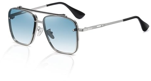 XITUADDA Square Sunglasses for Men Women Oversized Trendy Metal Frame Sunglasses UV400 Protection