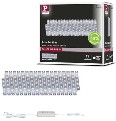 Paulmann MaxLED 500 LED Strip Basisset 10m Neutralweiß 28W 550lm/m 4000K 40VA 71235