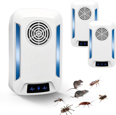 Bugshield Milben Stecker Ultraschall Gegen Milben 2026, 2 Stück, Ultraschall Milbenstecker zur Milbenbekämpfung, Effektives Pest Repeller, BugShield Plug & Play, Schlafzimmer, Kinderzimmer, Chemiefre