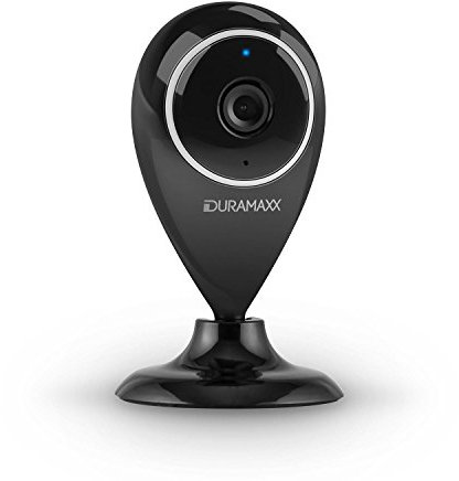 DURAMAXX Eyeview - IP Kamera, Babykamera, Überwachungs-Kamera, WLAN, Android, iOS, HD-Qualität (1280x720), 1,3 Mpx, MicroSD-Slot bis 32GB, Infrarot, Bewegungssensor, 110° Sicht, schwarz