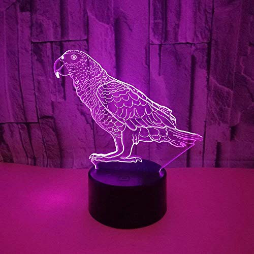 3D Papagei Optical Illusions LED Lampen Tolle 7 Farbwechsel Berühren Tabelle Schreibtisch-Nacht Licht Mit USB-Kabel für Kinder Schlafzimmer Geburtstagsgeschenke Geschenk