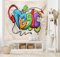 ABAKUHAUS Retro Wandteppich, Musik Graffiti Hip Hop aus Weiches Mikrofaser Stoff Waschbar ohne Verblassen Digitaldruck, 150 x 110 cm, Beige