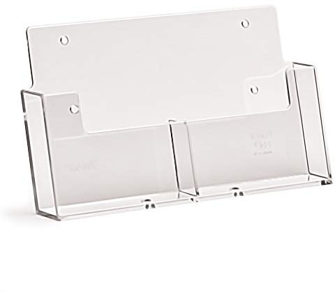 taymar Prospekthalter mit 2 Fächern im Postkarten-Format, DIN A6 Hochformat Wandprospekthalter