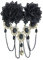 Beaupretty Gothic Style Black Rose Hair Clip Roses Hair Clips Tassels Flower Hair Pins Headdress for Woman Hair Decoration Accessories Hairpin (Black)