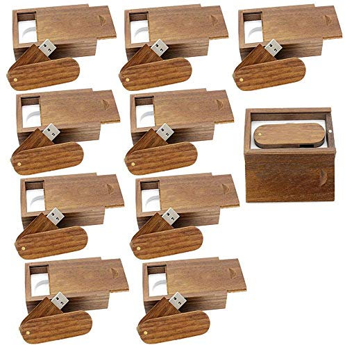 E.T. INSIDE Memoria USB 3.0 Madera 16GB USB Stick 3.0 Flash Drives 10PCS USB 3.0 Pendrives con Caja de Madera para Negocios y Fotografía