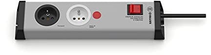 Ehmann Steckdose des Verteilers, gleichzeitiger Betrieb von 2 Geräten mit hohem Energieverbrauch auf einem Stromkreis, 1,5 m Kabel, französische Version