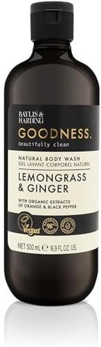 Baylis & Harding Goodness Lemongrass and Ginger Body Wash, 500 ml (Pack of 1) - Vegan Friendly