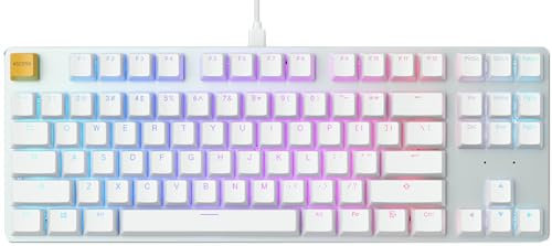Glorious Gaming GMMK TKL (85%) - Tastiera da gaming meccanica, Gateron Brown Switches (tattili), tasti a doppia iniezione, RGB, hot swap e personalizzabile, TKL, layout QWERTY americano - Bianco