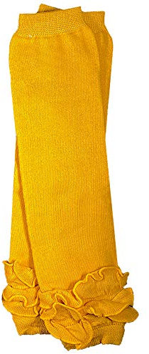 juDanzy Ruffled Leg Warmers for Baby or Toddler Girls (One Size (12 pounds to 10 years), Mustard)