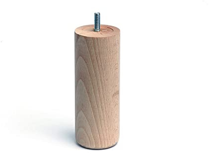Fuß aus Zirkonia aus Holz in der Farbe Crudo Mod. 447. Maße Durchmesser 5,8 x 15 cm
