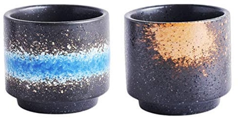 Cabilock Japanese Tea Cups Ceramic Cup Mug Set of 2 Teacups Pottery Japan Tea Cups Asian Tea Cups Korean Tea Cup (Random Color)