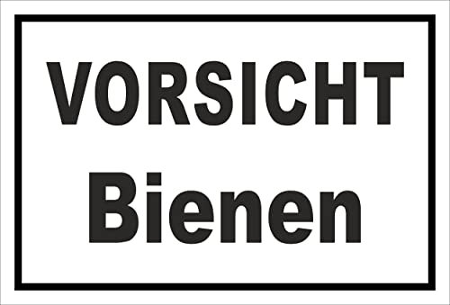Melis-Folienwerkstatt Schild Vorsicht Bienen 30x20cm - Bohrlöcher - 3mm Hartschaum – 20 VAR S00359-234-A
