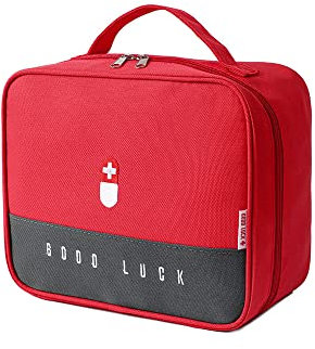 Reiseapotheke Tasche - Tragbar Medikamententasche, Reiseapotheke Medikamenten, Wasserdichte Medizin Aufbewahrungstasche für Zuhause Reisen Büro für Home Office Reisen, Rot