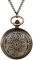 JewelryWe Taschenuhr Herren Vintage Blütenblätter Blume Skelett Kettenuhr mit Arabischen Ziffern Retro Analog Quarz Uhr Anhänger mit Halskette Kette für Damen Männer Bronze