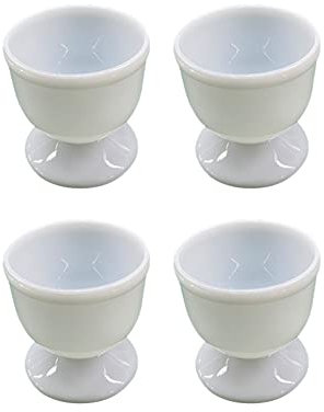 Egg Cup White Egg Stand Holders for Hard Soft Boiled Eggs Set Egg Cup for Kitchen Breakfast-4 PCS