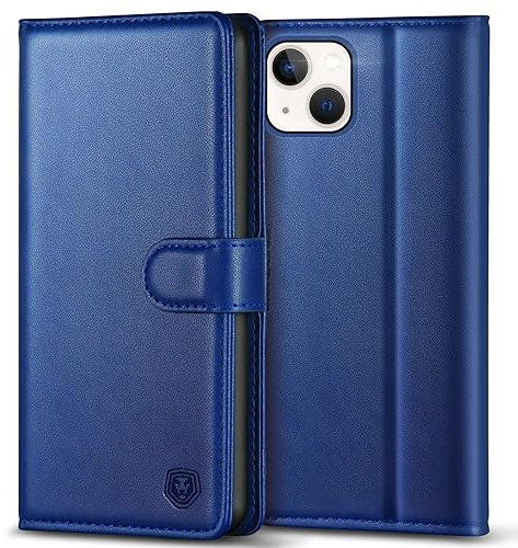 Kuafcase Compatible for iPhone 14 Case with 4 Card Slots Magnetic Closure Kickstand Shockproof Protective Phone Case Compatible for iPhone 14 - Royal Blue