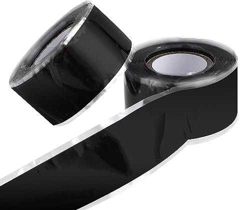 2 Rolls Grip Tape for Handles, Rubber Tape Self Fusing Handlebar Tape Silicone Wrap for Pull Up Bars Barbells Dumbbells Sports and Gym Equipment and Tools Plumbers Tape 1 Inch X 10 Ft