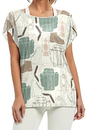 Kaktus Kaktus Grün Weiß Damen Shirt Rundhals Kurzarm T-Shirt Lose Bequeme Oberteile für Mädchen