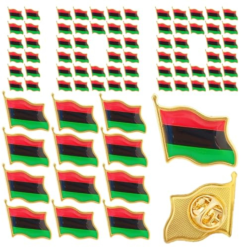 African American Flag Lapel pins Badge Pan African Flag pins for suit jacket backpack, Iron, no gemstone