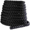 JISADER Corda da Battaglia Attrezzatura Corda per Il Fitness Corda per Arrampicata Fisica Migliora la Forza 2.8M/3M Corda per Allenamento Corda per Esercizi, 25 mm x 3 m Nero