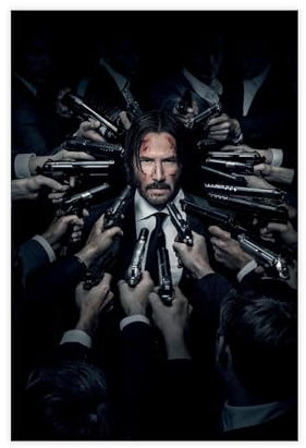 John Wick Reeves Filmposter 3 Leinwandposter Wandkunst-Dekor-Druck Bild Gemälde für Wohnzimmer Schlafzimmer Dekoration ungerahmt 50 x 75 cm