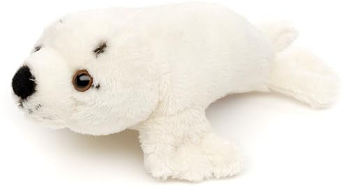 Uni-Toys - Robbe Plushie (weiß) - 19 cm (Länge) - Plüsch-Robbe, Seehund - Plüschtier, Kuscheltier