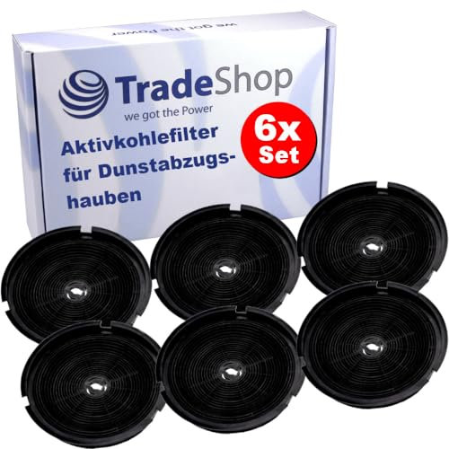 6x Trade-Shop Aktivkohle-Filter kompatibel mit Refsta Andro I 4156 4158 4159 4166 4168 4169 4176 4178 4179, Andro III 4236 4238 4239 4246 4239 4249
