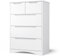 Bealife Commode 5 Tiroirs - Meuble de Rangement Spacieux en Bois - Commode Moderne pour Chambre, Couloir, Bureau et Salon