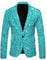 Pailletten Sakko Herren Glitzer Outfit Anzugjacke Sportlich Party Glitzer Anzug Pailletten Anzug Slim Fit Performance Kostüm Glitzer Blazer Smoking Jacket Blau 3XL