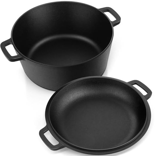 P&P CHEF Forno olandese in ghisa 2 in 1 con coperchio