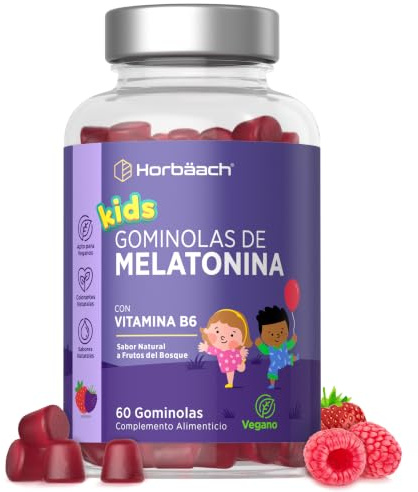 Melatonin Gummies Kinder - 60 Gummibärchen for Kids | 0,5 mg mit Vitamin B6 - Hergestellt in der EU - Horbaach