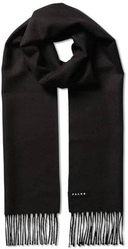 FALKE Unisex Winter-Schal Basic Woven With Fringes U Sc Wolle schnelltrocknend warm 1 Stück, Braun Brown Melange 5106, ONESIZE