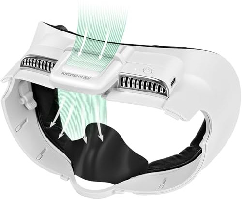 KKCOBVR K3 Facial Interface Fan with Leather Face Pad Compatible with Meta Quest3, Relieve Lens Fogging and Fits Use with Quest 3 Head Strap