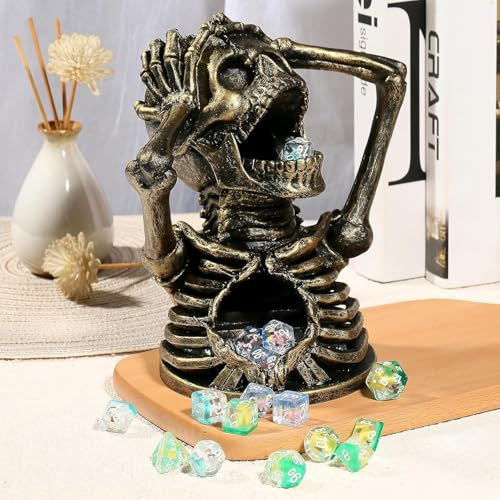 Skull Dice Tower, Coppe D&D Dice Rolling Tower for Dungeons and Dragons DND Tabletop Game and RPG Games (Copper)
