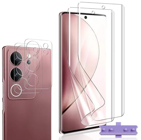 Bekiikoo Schutzfolie für VIVO V29 5G und VIVO V29 5G Panzer Schutz Glas Kameraschutz [2+2 Stück] - HD Vollständige Abdeckung,Weich TPU Folie, Panzerfolie für VIVO V29 5G Schutzfolie