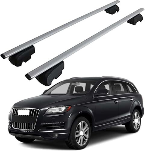 Dachträger Querträger für Audi Q7 4L 2006-2015, Relingträger Aluminium Abschließbar Relingträger Autodach Zubehör Gepäck Fracht Transportrack