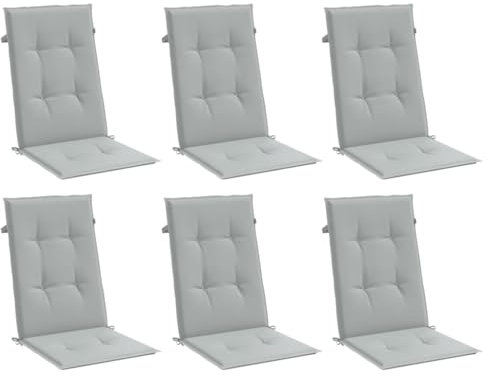 vidaXL Hochlehner-Auflagen 6 STK. Melange Hellgrau 120x50x4 cm Stoff