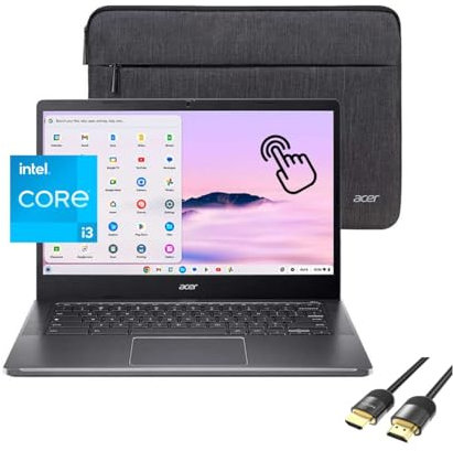 acer Chromebook Plus 514, 14” FHD IPS Touchscreen Display, 8-Cores i3-N305 (Up to 3.80 GHz), 8GB DDR5, 512GB NVMe SSD, Wi-Fi 6E, Webcam, USB-C, Protective Sleeve Included, PDG HDMI Cable, Chrome OS