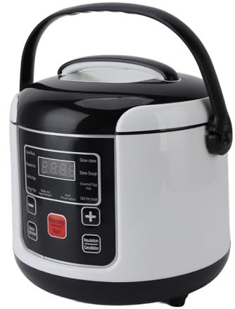 Kompakter Reiskocher, Aluminiumlegierung, Multikocher, Slow Cooker, Dampfgarer, Anbraten und Wärmer, 2 QT, 8 Tassen Gekochter Brauner Reis, Quinoa und Haferflocken