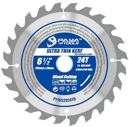 PAYA TCT PY1652024TD Lame de scie circulaire, Ø 165 mm x 20 mm, 24 dents, coupe ultra fine, accessoire de scie, bricolage, coupe du bois de chauffage, pour palettes, bois avec clous, etc