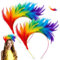 Bunt Feder Stirnband, 2Pcs Feder Faszinator Stirnband, Cosplay Haarreif, Karneval Kopfschmuck, Regenbogen Feder Haarreif, Feder Kopfbedeckung Kostüm für Ostertag Hochzeit Halloween Party