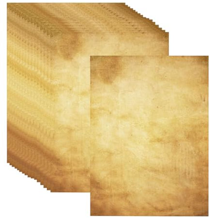 50 Blatt Vintage Briefpapier, 100GMS Premium A4 Beidseitig Bedruckt, Altes Papier, Mittelalterliches Briefpapier Antik Briefpapier für Drucken, Schreiben von Briefen, DIY Dekoration(8.26x11zoll)